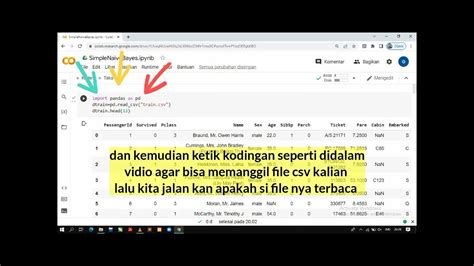 Belajar Naivebayes Part Cara Mengupload File Csv Youtube
