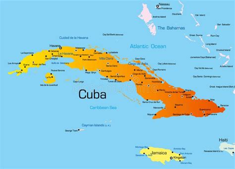 Haiti Cuba Caribbean Map Mexico Travel Stock Photo Image Of