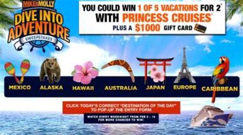 Mike And Molly Dive Into Adventure Sweepstakes Code Word