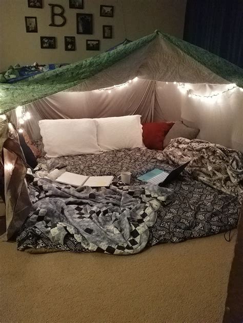 Cozy Blanket Fort Sleepover Room Blanket Fort Bedroom Fort