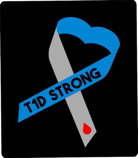 T1d Strong Type 1 Diabetes Awareness Ribbon Car Window Decal Etsy