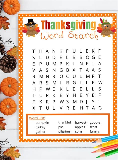 Thanksgiving Word Search Free Printable Thanksgiving Word Search
