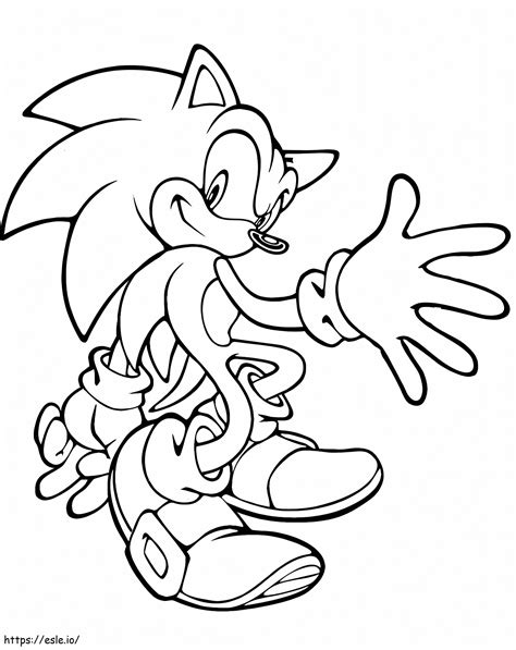 Happy Sonic Coloring Page