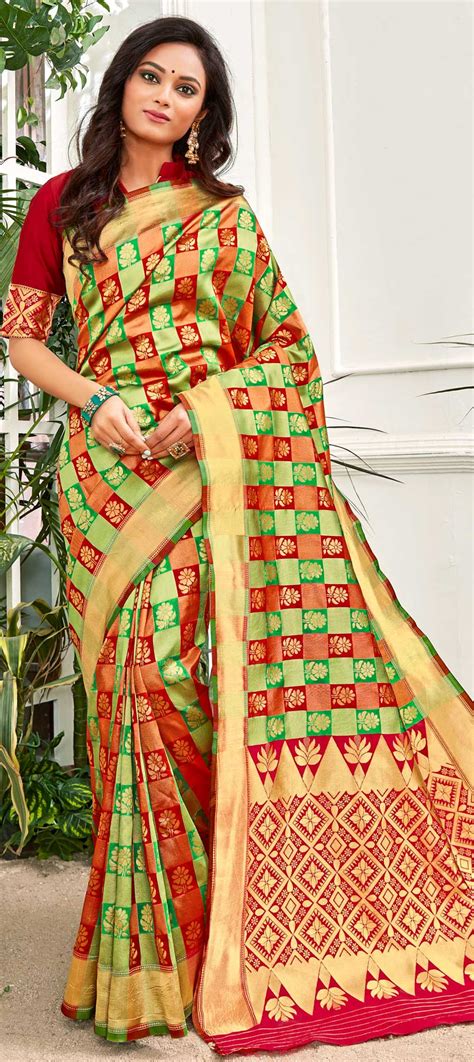 Traditional Multicolor Color Art Silk Silk Fabric Saree 1655951