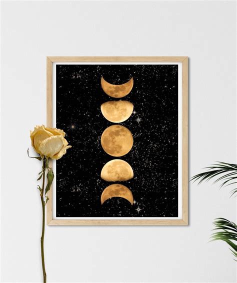 Lunar Phases Of The Moon Cycle Wall Artwork Poster Print Photos Of Moon