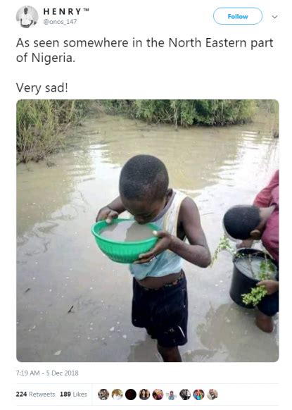 Nigeria Kenya Or Cameroon No This Child Was Photographed Drinking