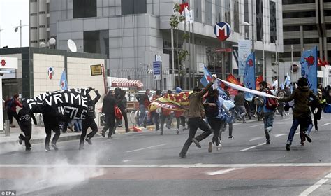 French Police Use Tear Gas Amid May Day Protests Daily Mail Online