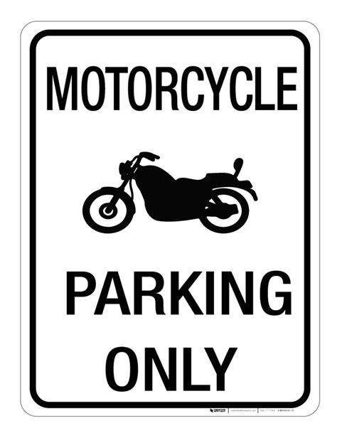 Motorcycle Parking Only Wall Sign