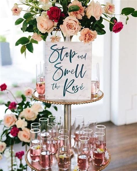 The Perfect Way To Greet Guests At A Rosé Themed Bridal Shower Elegant