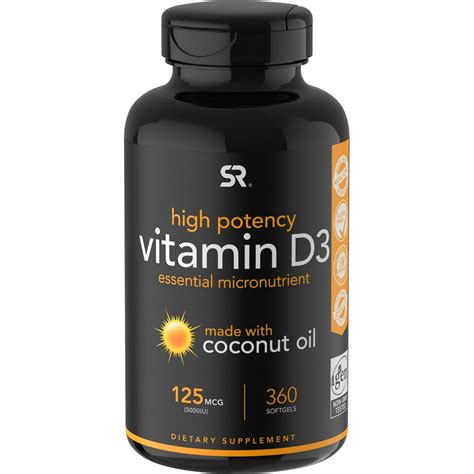 Sports Research Vitamin D3 With Coconut Oil 125 Mcg 5000 Iu 360