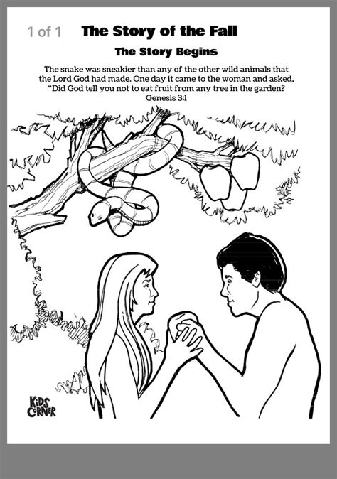 Adam And Eve Coloring Page Animals