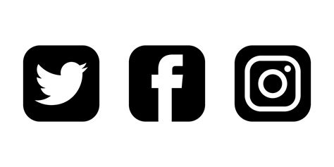 Social Media Icons Set Facebook Instagram Twitter Logos 3775685 Vector
