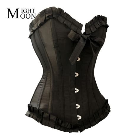 Moonight Strapless Black Sexy Corset Top Waist Corsets And Bustiers Club Wear Basques Elegant