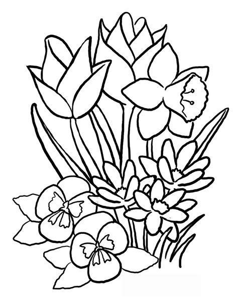 Easter Flowers Coloring Pages At Getdrawings Free Download