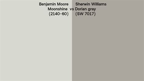 Benjamin Moore Moonshine Vs Sherwin Williams Dorian Gray Sw