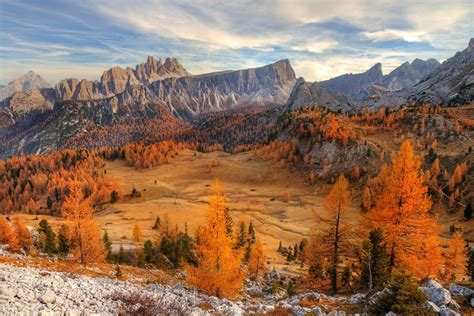 Dolomites Mountains Fall Nature Landscape Hd Wallpaper