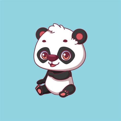 illustration av en tecknad pandabjörn på färgglad bakgrund 9095679