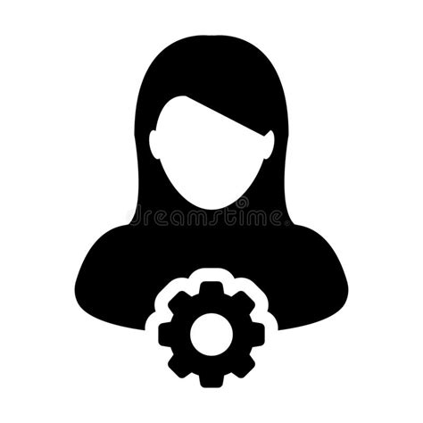 Engineer Icon Vector Male Person Profile Avatar With Gear Cogwheel For