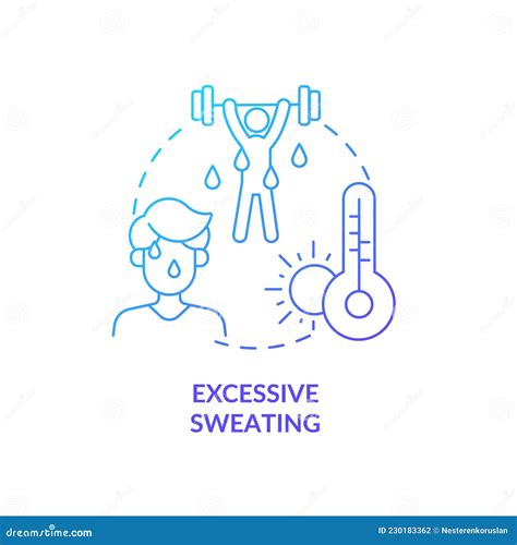 Excessive Sweating Blue Gradient Concept Icon Stock Vector