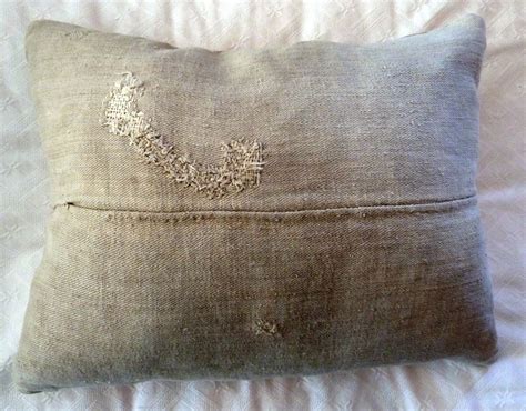 plain,patched vintage grain sack pillow | Vintage grain sack, Grain sack pillows, Grain sack