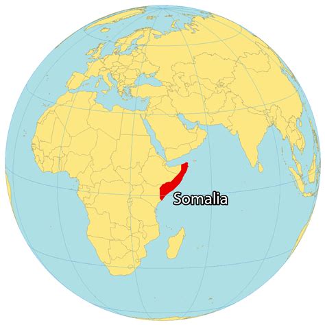 Somalia Location On World Map Map