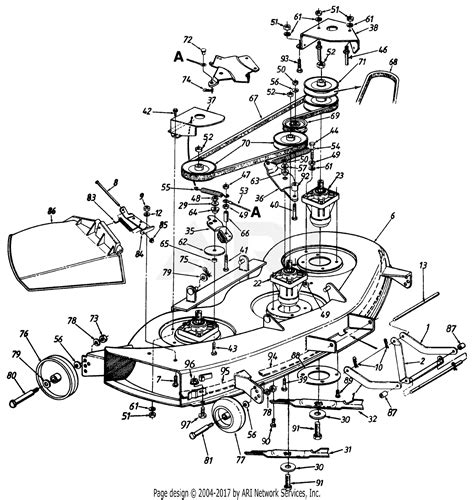 Mtd 146w834h401 1996 Parts Diagram For Deck Assembly