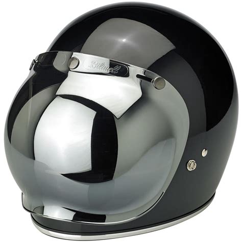 Biltwell Open Face Motorcycle Helmet Bubble Shield Visor Anti Fog Chrome Mirror Bandit