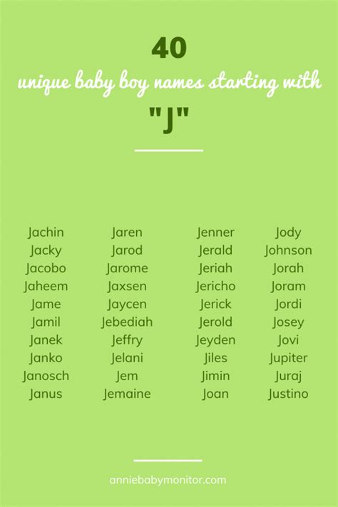 African american names starting with j; 40 UNIQUE Baby Boy Names Starting with "J" | Annie Baby ...