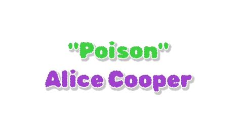 poison alice cooper lyrics youtube