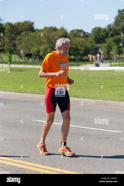 Elderly Man Running In A Marathon Stock Photo Royalty Free Image