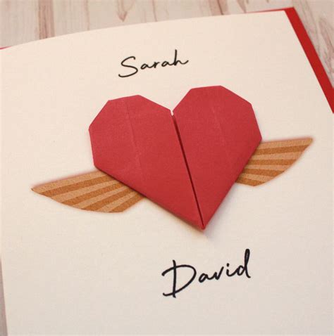 Personalised Origami Heart Card By The Little Paper Company