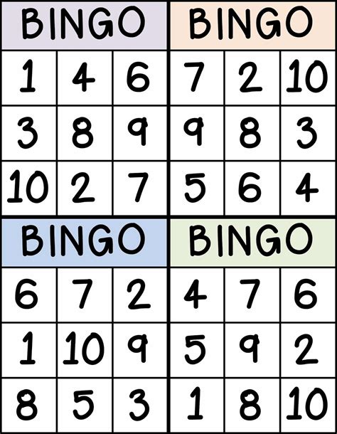 Bingo Dos Numeros Ate 20