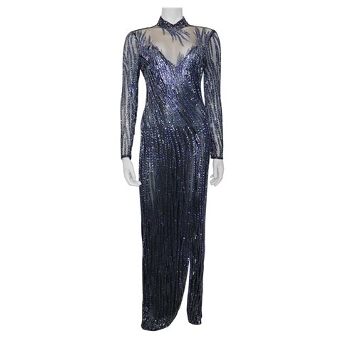 Extraordinary Bob Mackie Vintage Beaded Silk Gown With Detatchable Strap For Sale At 1stdibs