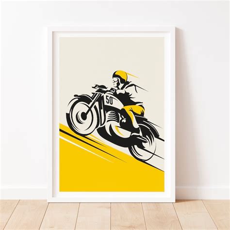 Motorcycle Poster Etsy