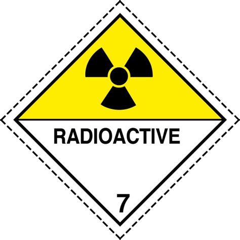 Class 7 Labels Radioactive Substance Placards Stock