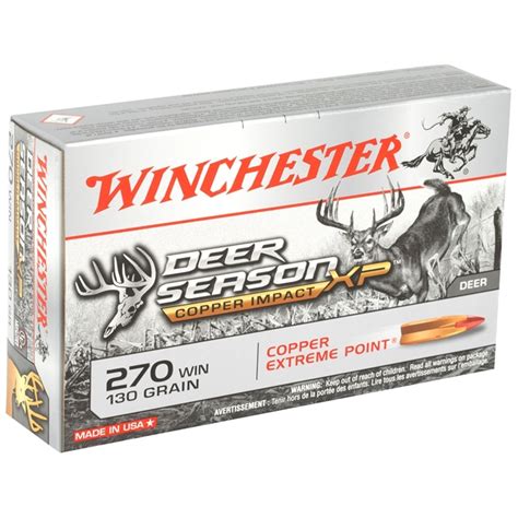 Winchester Deer Season Copper Impact 270 Winchester Ammo 130 Gr Extreme