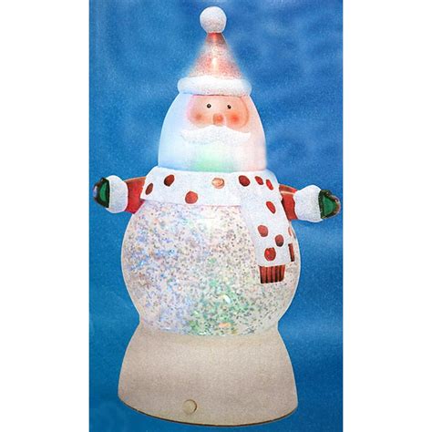 7 Battery Operated Led Lighted Color Changing Santa Claus Christmas