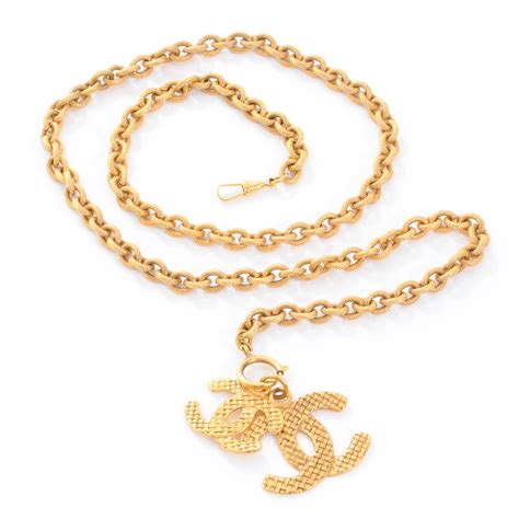Chanel Double Cc Chain Necklace Gold 40978 Fashionphile