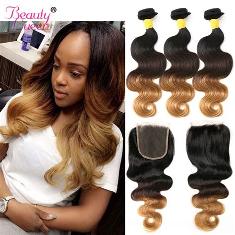 Grace fantasy indian human hair silky straight hair bundles cheap indian weft hair weave 100% human virgin hair extensions 8a grade natural. Ombre Blonde Bundles With Closure Ombre Brazilian Blond ...