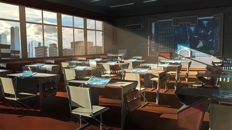 Futuristic Classroom By Nezariel Spaceship Interior Futuristic