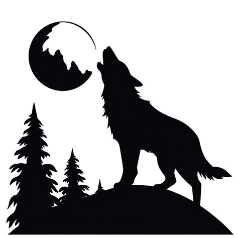 20 Svg Images Howling Wolf Svg Silhouette Cut Out Design Mountain