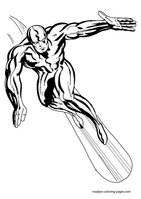 Silver Surfer Coloring Pages Kidsuki