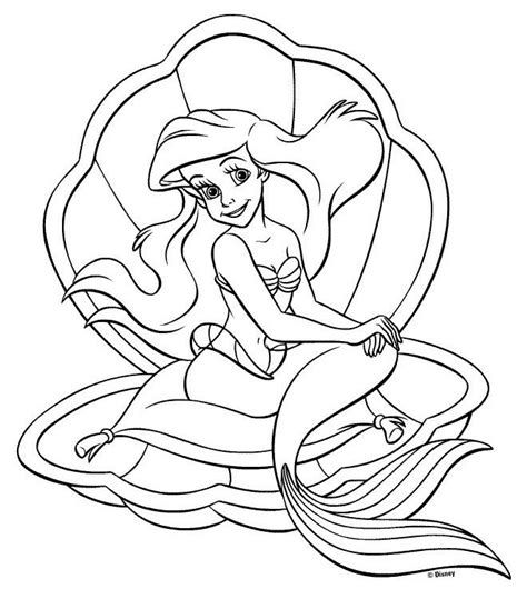 Ariel printable coloring pages coloring page printable coloring. Ariel in sea shell coloring | LITTLE MERMADE | Pinterest