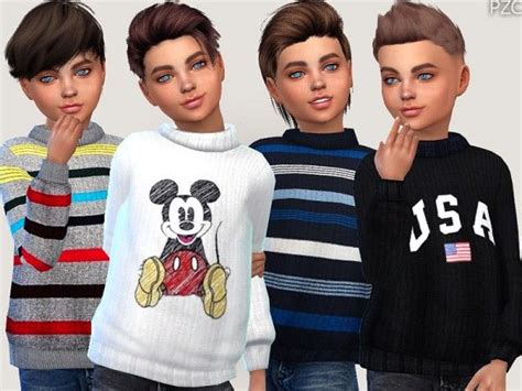 The Sims Resource Winter Sweaters For Boys By Pinkzombiecupcakes