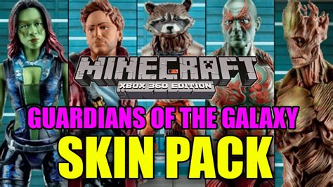 Minecraft Xbox Guardians Of The Galaxy Skin Pack Screenshot Youtube