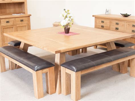 A wooden bench from made with oak will help you create a relaxed dining experience. Country Oak 1.8m Large Square Oak Dining Room Table | Oak ...