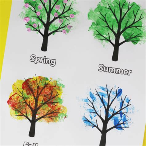 Four Seasons Tree Painting Free Printable Crafts On Sea
