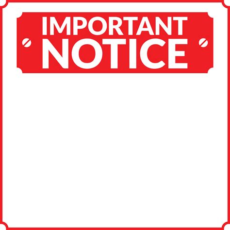 Important Notice Blank Template In Red Color 11115083 Vector Art At