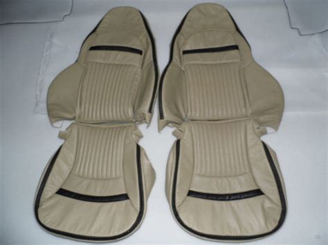 1997 2004 Corvette Synthetic Leather Seat Covers Light Oakblack