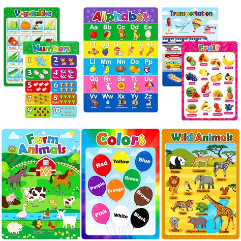 Buy 8 Colorful Educational S For Kindergaten Preschool Homeschool